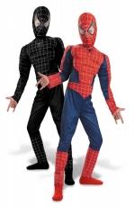 Przebranie Spiderman Dwustronny Czarny Czerwony 122-146cm